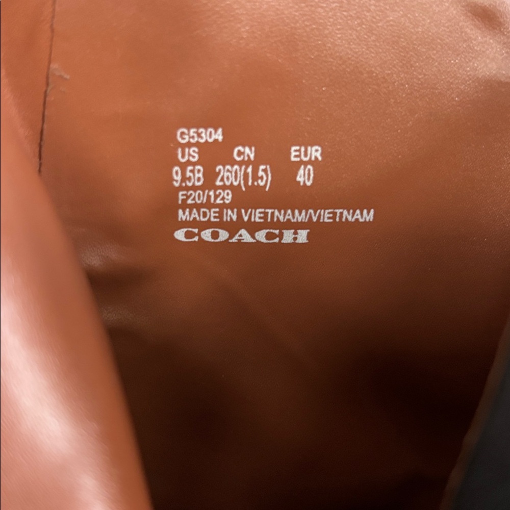 Coach Nadia Black Leather Ankle Boots with Gold-toned Buckle size 9.5 EU 40 - Picture 6 of 8